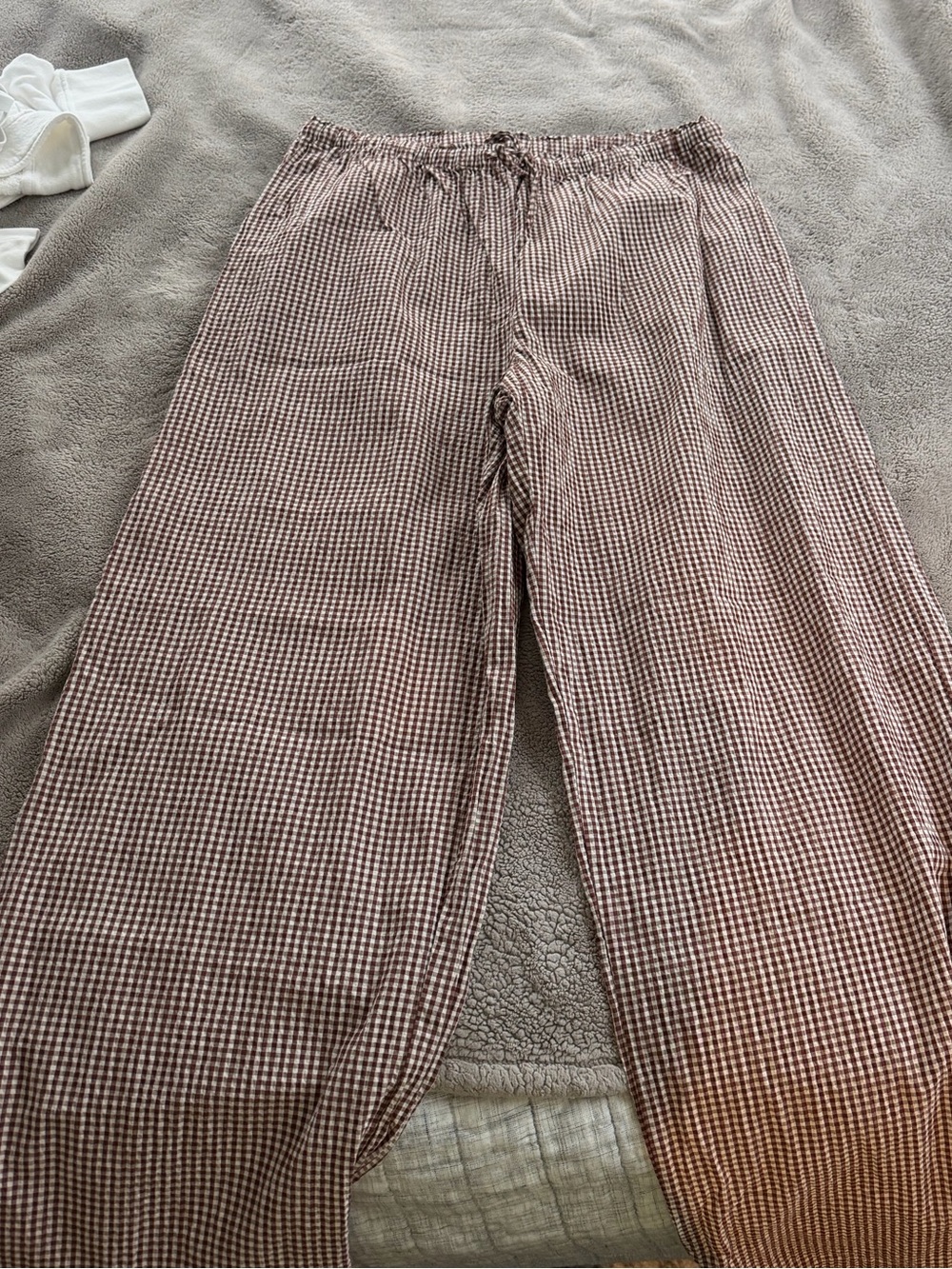a new day Brown & White Gingham Elastic Waist Pants